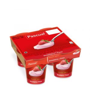 Yogur Pascual Original Sabor Fresa Pack 4 Unds X 120 Grs