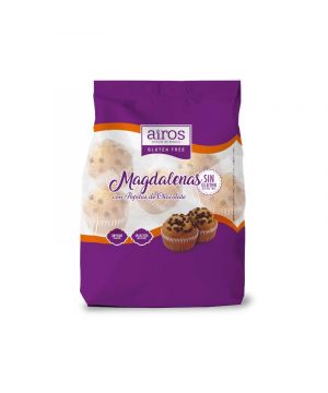 Magdalenas Airos Pepitas Chocolate Sin Gluten 210 Grs.