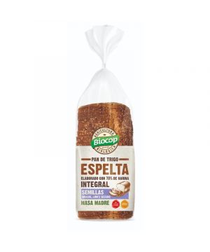 Pan De Molde Biocop Trigo Espelta Integral 70 % 400 Grs.