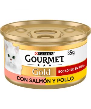 Alimento Gourmet Gold Salmon/Pollo Gato Humedo 85 Grs