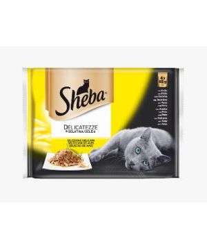 Alimento Sheeba Delicatezze Gelatina Ave Gato Humedo 4X85Grs