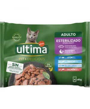 Alim.ultima Cat Fit&Delicious Esterilizado Pescado P-4X85Gr.