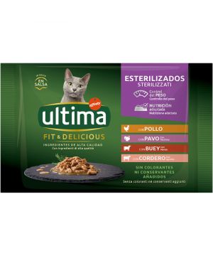 Alim.ultima Cat Fit&Delicious Esterilizado Carne P-4X85Gr.