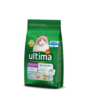 Alimento Ultima Cat Esterilizado Bolas De Pelo Trucha 1,5Kg.