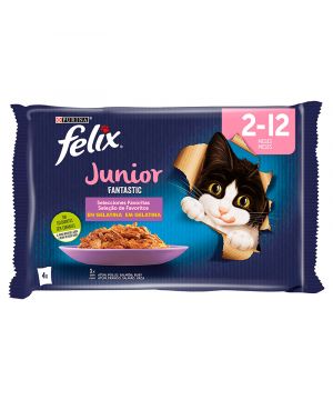 Alimento Felix Fantastic Junior P-4X85 Grs.