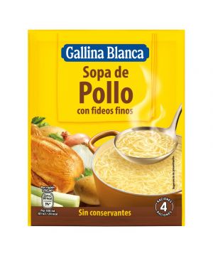 Sopa Gallina Blanca Pollo Con Fideos Finos 72 Grs
