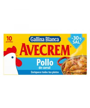 Caldo Avecrem Pollo 10 Pastillas -30% Sal 95 Grs