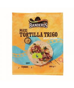 Tortilla Banderos Wraps 6 Unds. 25 Cm. 360 Grs