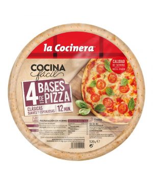 Base De Pizza La Cocinera Pack 4 Unds 520 Grs