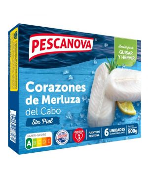 Corazon De Merluza Del Cabo Sin Piel Pescanova 500 Grs