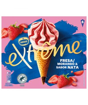 Helado Nestle Extreme Fresa-Nata 6X120 Ml. 510 Grs.