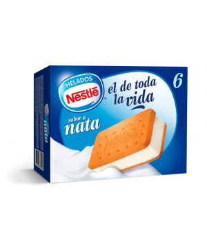 Helado Nestle Sandwich Nata Pack 6 Unds 324 Grs