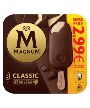 Helado Magnum Clasico Superprecio 3 X 100 Ml, 237 Grs.