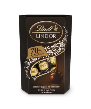 Bombon Lindt Lindor Cornet Negro 70% Cacao 200 Grs