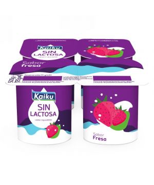 Yogur Kaiku Sin Lactosa Fresa Pack 4X125 Grs