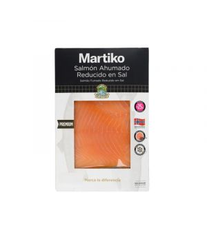 Salmon Ahumado Noruego Martiko Reducido En Sal 80 Grs.
