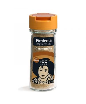 Especia Carmencita Pimienta Negra Molida Cristal 52 Grs