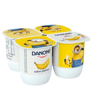 Yogur Danone Sabor Platano Pack 4 Unds X 120 Grs