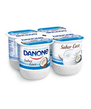 Yogur Danone Sabor Coco Pack 4 Unds X 120 Grs