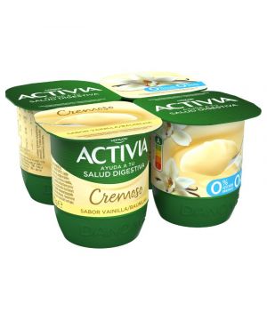 Yogur Danone Activia Cremoso O% Vainilla Pack 4 Un X 115 Grs