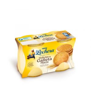Postre La Lechera Delicias Galleta Mª Pack 2 Unds X 125 Grs