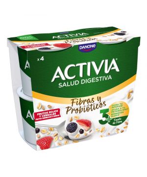 Yogur Activia Fb.cereales Fr.rojos P-4 X 115 Grs.