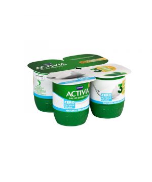Yogur Danone Activia Desnatado Natural Edulcorado P-4X125 Gr