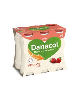 Yogur Danone Danacol Liquido Fresa Pack-6 X 100 Grs