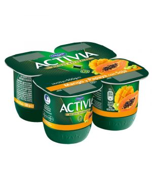 Yogur Danone Activia Soja Mango/Papaya Pack-4 X 120 Grs