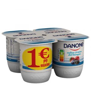 Yogur Danone Sabor Frutos Del Bosque Pack 4 Unds X 120 Grs