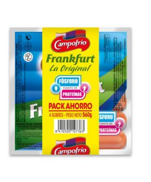 Salchichas Campofrio Frankfurt 6 Unds 140 Grs,P-4 Paq