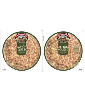 Pizza Tarradellas Jamon/Queso Pack 2 Unds 440 Grs