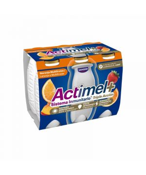 Yogur Danone Actimel Multifrutas Naranja P-6 Unds X 100Grs