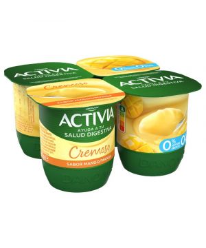 Yogur Danone Activia Cremoso 0% Mango Pack 4 X 115 Grs
