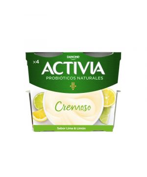 Yogur Danone Activia Cremoso Lima Limon Pack 4 X 115 Grs
