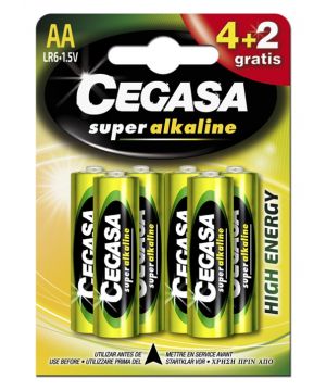Pila Cegasa S.alcalina Lr6 Pack 4 Unds + 2 Unds