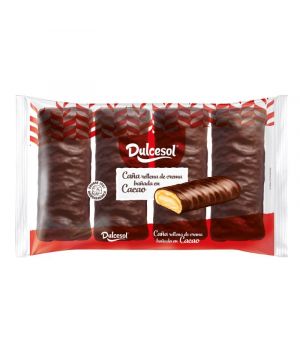 Cañas Dulcesol Rellenas De Crema Pack 4 Unds 320 Gr