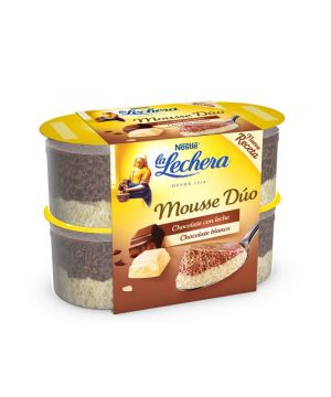 Mousse La Lechera Duo Chocol.c/Leche Y Choc.blanco 4X59 Gr.