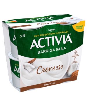 Yogur Danone Activia Cremoso Coco Pack 4 Unds.x 115 Grs.