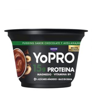 Yopro Pudding Chocolate Y Avellana 150 Grs.