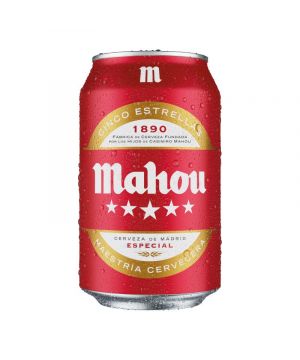 Cerveza Mahou 5 Estrellas Lata 33 Cl.