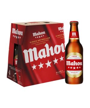 Cerveza Mahou 5 Estrellas 25 Cl. Pack 6 Unds.