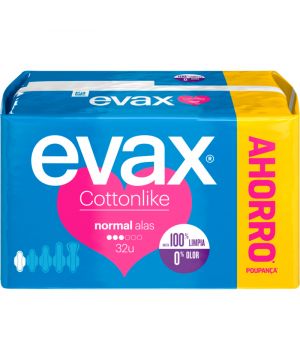 Compresa Evax Cottonlike Alas Normal 32 Unidades