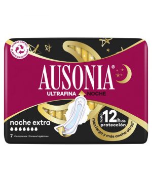 Compresa Ausonia Ultra Noche Extra 7 Unidades