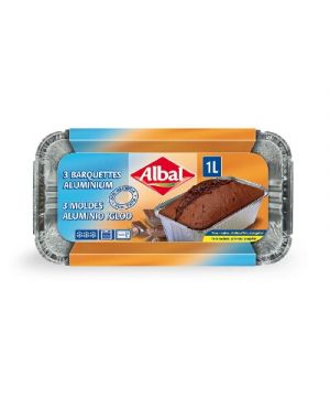 Moldes Albal 3 Unds Pastel 1 Litro 22X11 Cm. Con Tapa
