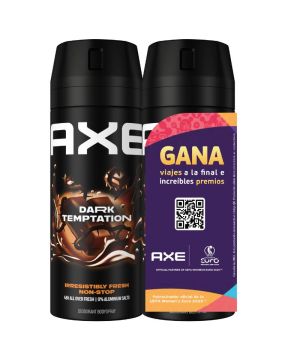 Desodorante Axe Dark Temptation Duplo Aerosol 2X150 Ml.