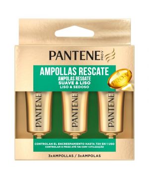 Ampollas Pantene Suave Y Liso 1 Minuto 3 Und X15 Ml.