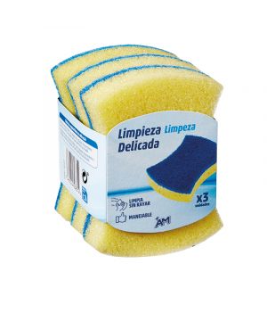 Estropajo Am Limpieza Delicada No Raya Pack 3 Und.
