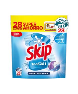 Detergente Skip Caps Limpieza Profunda 28 Lavados.