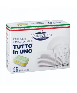 Detergente Quickclean Lavavajillas Todo-1 40 Pastillas